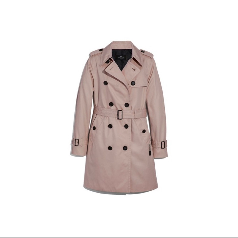 Women's Pink Coach Trench Coat